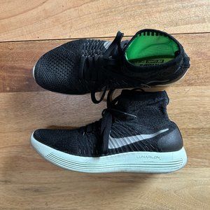 Nike LunarEpic Flynit Hi Top Black Green Womens 8.5